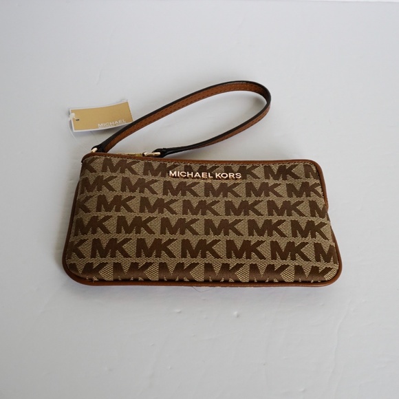 Michael Kors Jet Set Travel L TZ Wristlet MK Brown - Picture 5 of 8